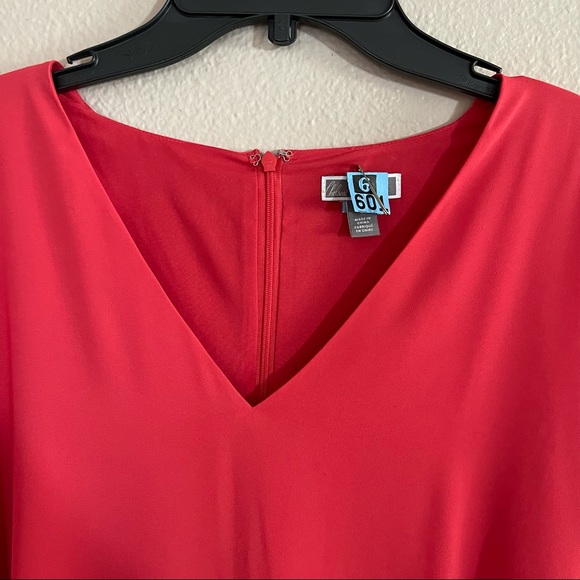 Chelsea28 Bell Sleeve Chiffon Coral Shirt Dress - Picture 12 of 12